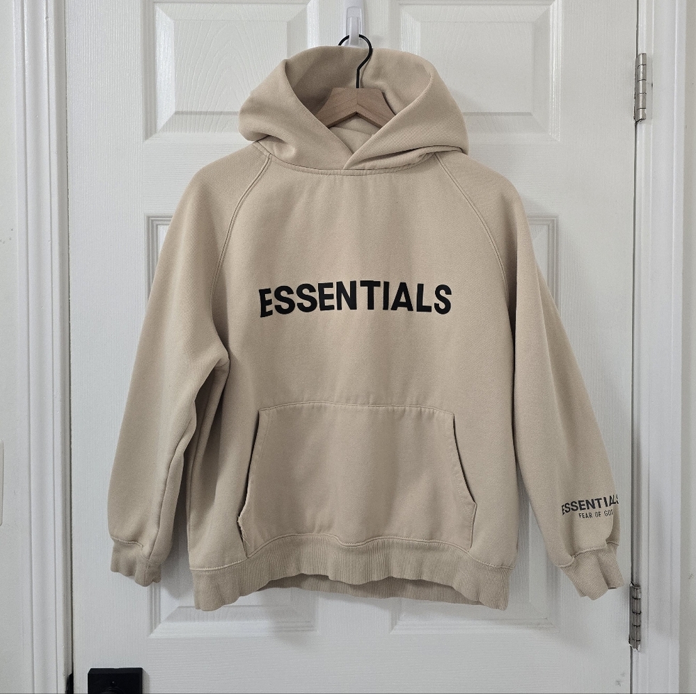 Essentials Fear Of God Khaki Sweatshirt Hoodie Size S - Picture 3 of 9